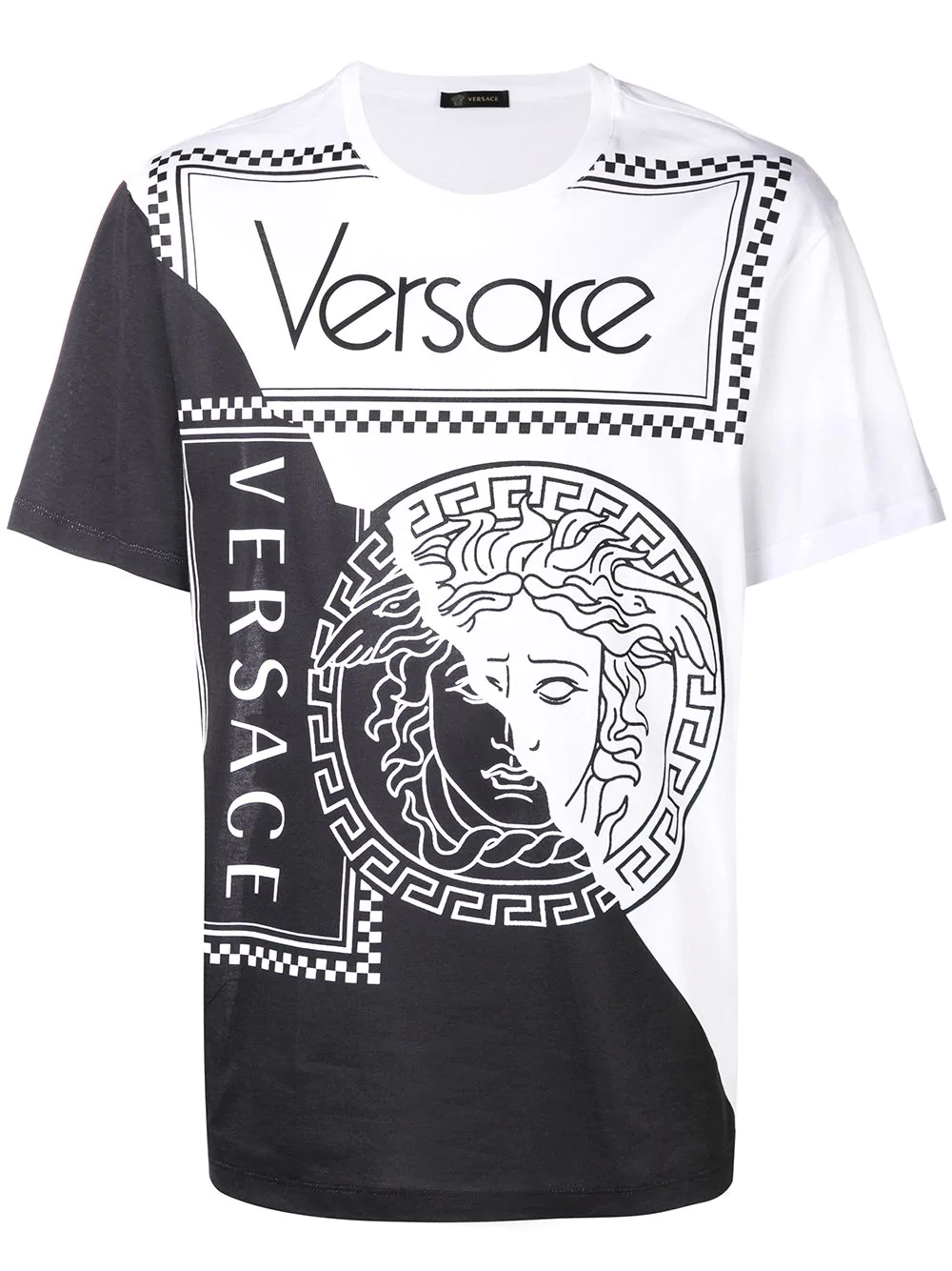 Versace Two Tone Medusa T-Shirt - White | ModeSens