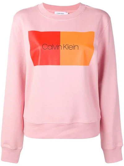 Calvin Klein Logo Sweatshirt In Pink