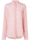 Saint Laurent Star-print Long-sleeve Shirt In Pink