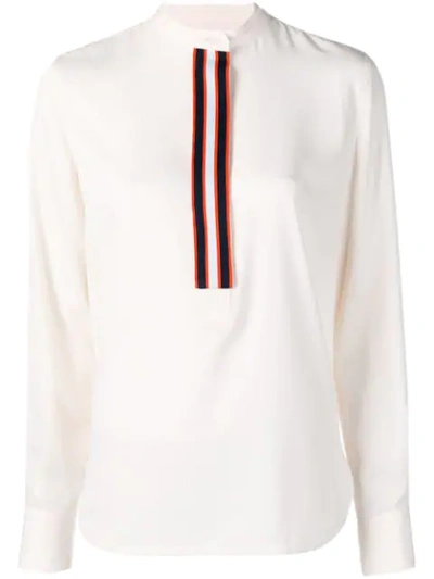 Calvin Klein Stripe Detail Blouse In White