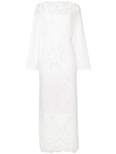 Dolce & Gabbana Floral Crochet Dress In White