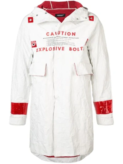 Undercover Explosive Bolts Hooded Parka In White