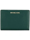 Michael Michael Kors Jet Set Slim Wallet In Green