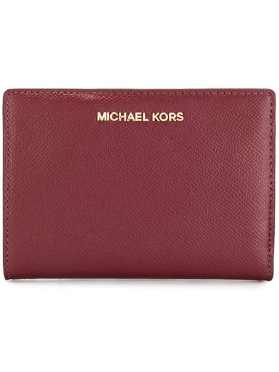 Michael Michael Kors Jet Set Slim Wallet In Red