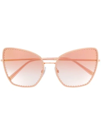 Dolce & Gabbana Cat-eye Shaped Sunglasses In Gold