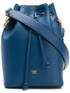 Fendi Logo Bucket Bag In Blue