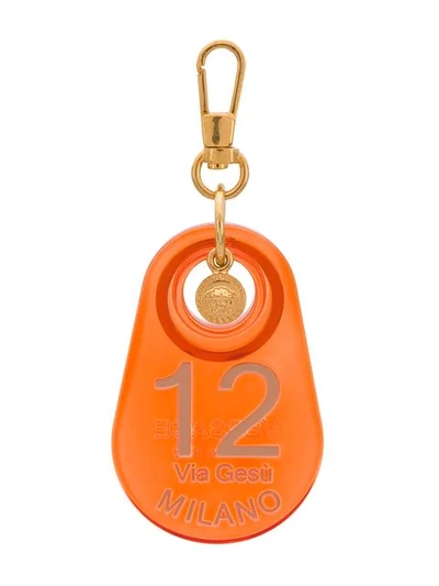 Versace 12 Via Gesù Keyring In Orange