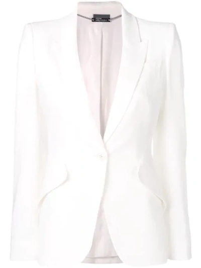 Alexander Mcqueen Boxy-fit Blazer In White