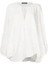 Alexander Mcqueen Peasant Sleeve Blouse In White