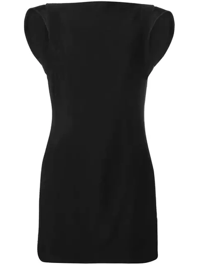 Calvin Klein 205w39nyc Scoop-back Square-neck Viscose Cady Mini Dress In Black