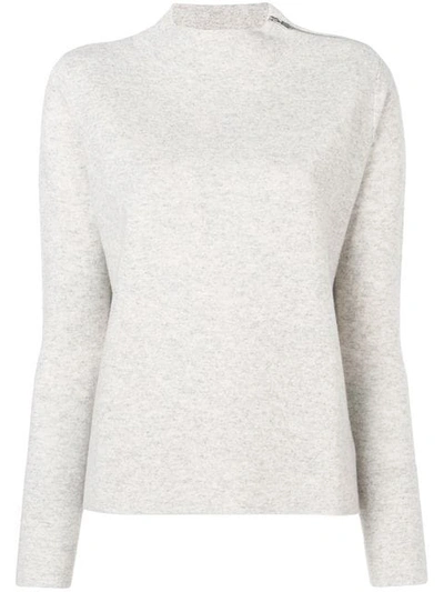 Allude Round Neck Sweater In Grey