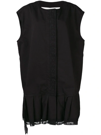 Mm6 Maison Margiela Zipped Waistcoat Dress In Black