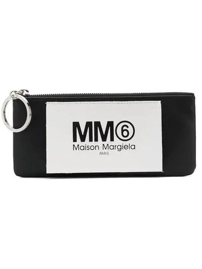 Mm6 Maison Margiela Portemonnaie Mit Logo-patch In Black