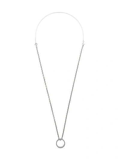 Maison Margiela Ring Pendant Necklace In Silver