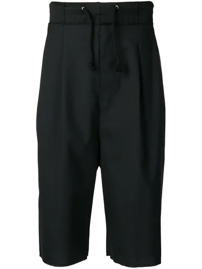 Maison Margiela Drawstring Long Shorts In Black