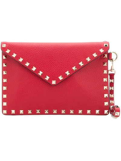 Valentino Garavani Rockstud Clutch - Red In Red