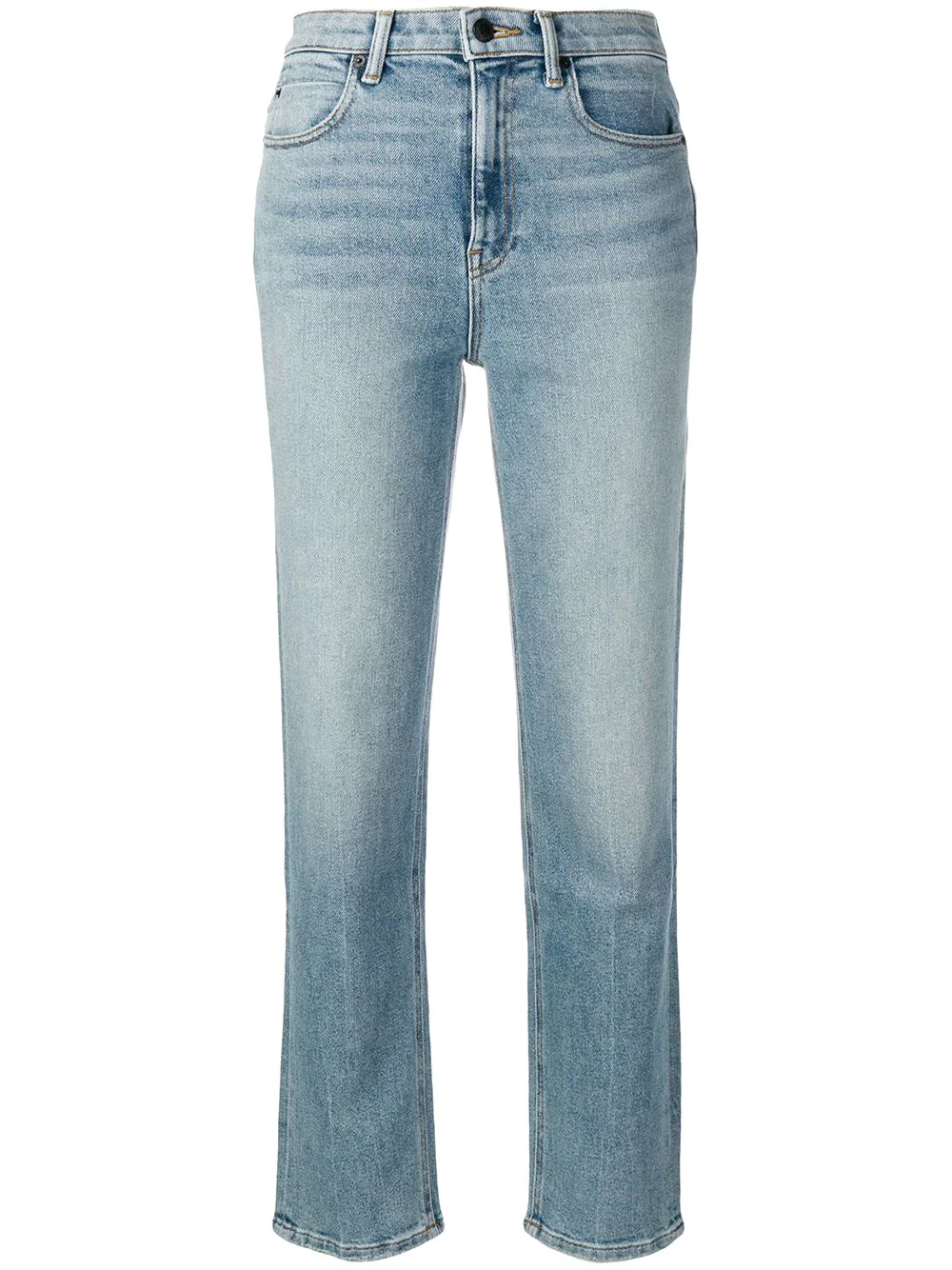 T By Alexander Wang Cropped Straight Leg Jeans - Blue | ModeSens