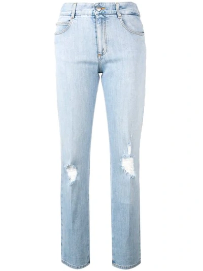Stella Mccartney Distressed Slim Jeans In Blue