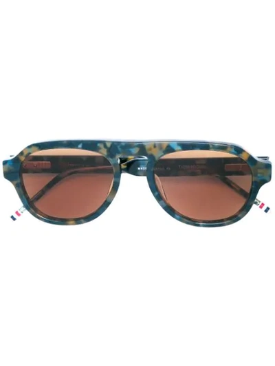 Thom Browne Tortoiseshell Aviator Sunglasses In Blue