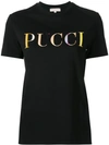 Emilio Pucci Logo Print T-shirt In Black