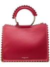 Sara Battaglia Zigzag Trimmed Tote Bag In Red