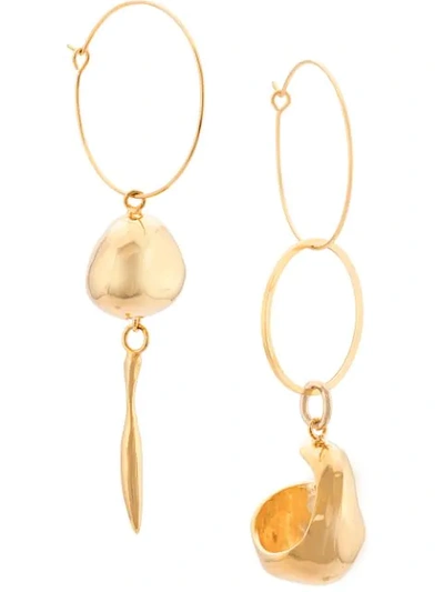 Mounser Long Double Hoop Earrings - Gold