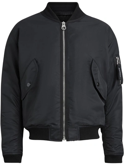 Burberry Men's Haughton Logo Graphic Bomber Jacket In A5377 Black