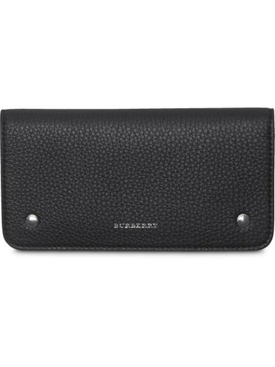 Burberry Leather Logo Phone Wallet In Black