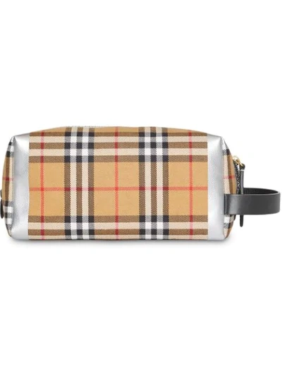 Burberry Metallic Detail Vintage Check Pouch In Black