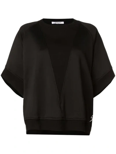 Givenchy Oversized Asymmetric Sweatshirt In 001-black
