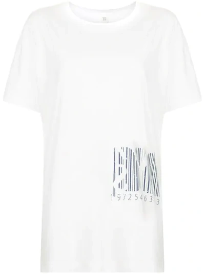 Y's Oversized-t-shirt Mit Barcode In White