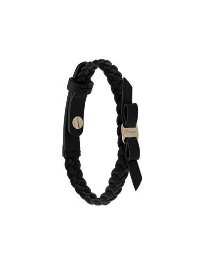 Ferragamo Black Vara Bow Leather Bracelet