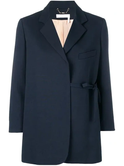 Chloé Tied Blazer In Blue
