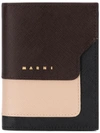 Marni Colour Block Card Case In Brown