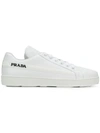 Prada Logo Patch Sneakers In Bianco