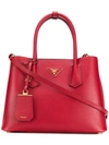 Prada Bibliotheque Tote Bag In Red