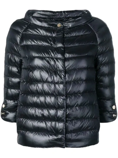 Herno Short Puffer Jacket In Blue