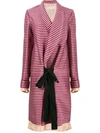 Marni Oversized Striped Coat In Pink