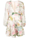 Zimmermann Short Floral Dress In Pink