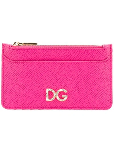 Dolce & Gabbana Logo Plaque Card Case In Pink