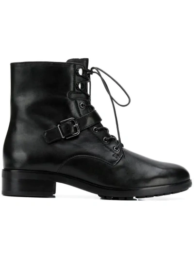 Hogl Buckled Strap Cargo Boots In Black