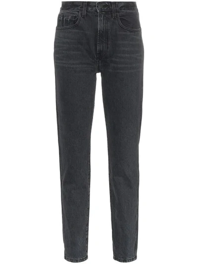 Jordache Vintage Style High Waist Straight Jeans In Grey