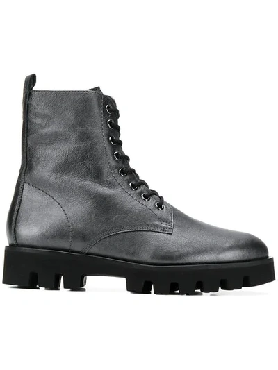 Hogl Lace-up Cargo Boots In Grey