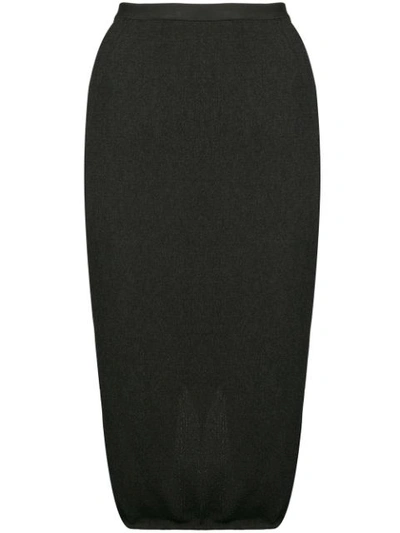 Rick Owens Panelled Pencil Skirt In Black