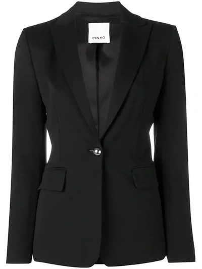 Pinko Single Button Blazer In Black