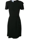 Prada Ruffled Fitted Dress - Black