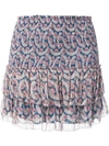 Isabel Marant Étoile Brinley Smocked Floral-print Skirt In Blue