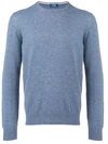 Barba Crew Neck Jumper In Blue