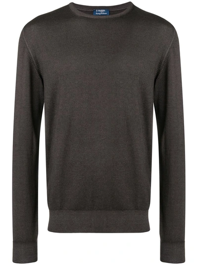 Barba Napoli Round Neck Jumper In Brown