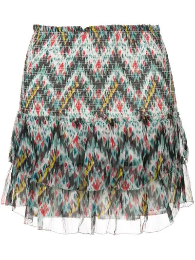 Isabel Marant Étoile Tiered Printed Skirt In Blue
